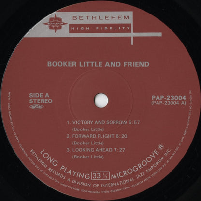 Booker Little - Booker Little And Friend (PAP-23004) 1981 JPN Bethlehem (TRIO)｜中古LP