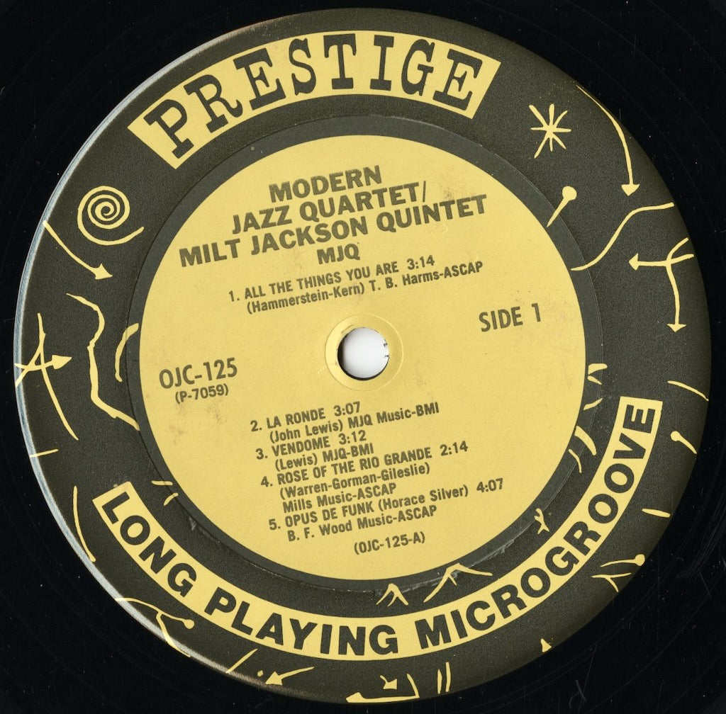 Modern Jazz Quartet, Milt Jackson Quintet - MJQ (OJC-125) 1984 US Prestige / OJC｜中古LP