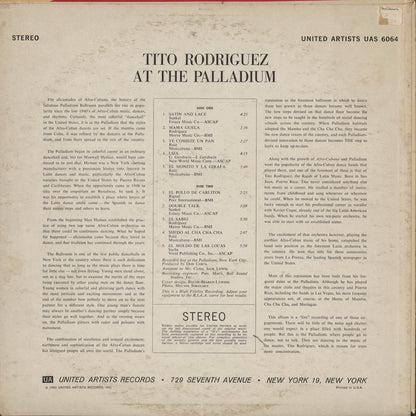 Tito Rodriguez / ティト・ロドリゲス / At The Palladium (UAS 6064)