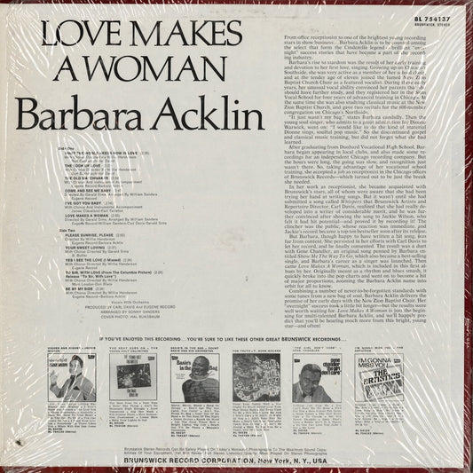 Barbara Acklin - Love Makes A Woman (BL 754137) LP 1968 US Brunswick｜中古LP