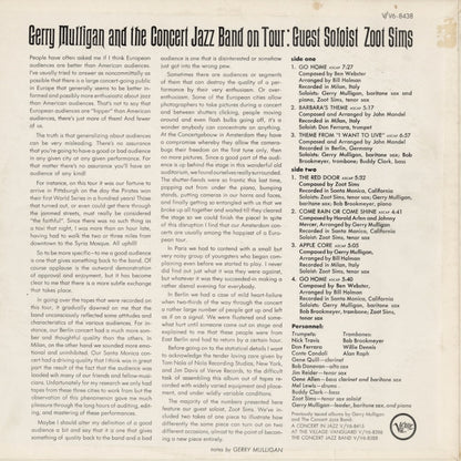 Gerry Mulligan - And The Concert Jazz Band On Tour (V-8438) LP 1962 US Verve｜中古LP