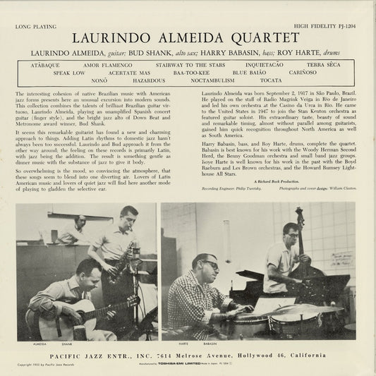 Laurindo Almeida Quartet Featuring Bud Shank - S.T. (PJ-1204) LP 1991 JPN Pacific Jazz｜中古LP
