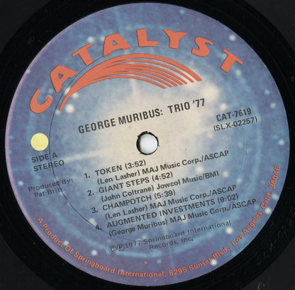 George Muribus - George Muribus Trio '77 (CAT-7619) LP 1977 US Catalyst｜中古LP