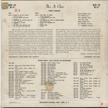 Chris Connor / クリス・コナー / This Is Chris (BCP-20)