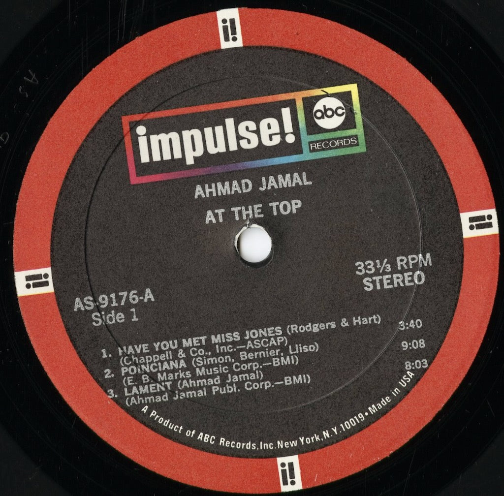 Ahmad Jamal - At The Top : Poinciana Revisited (AS-9176) 1969 US Impulse｜中古LP