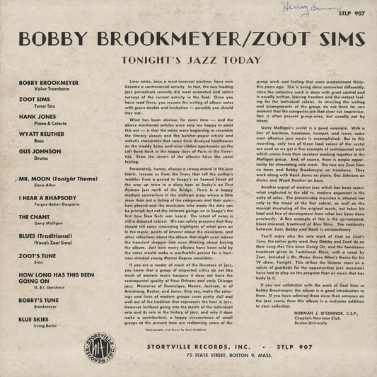 Zoot Sims - Bob Brookmeyer / ズート・シムズ　ボブ・ブルックマイヤー / Tonite's Music Today (STLP 907)