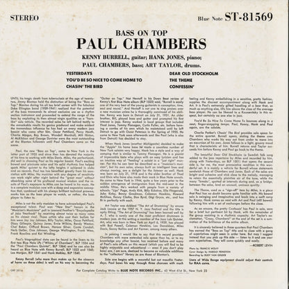 Paul Chambers - Bass On Top (GXF 3016) 1977 JPN Blue Note｜中古LP  ポール・チェンバース back