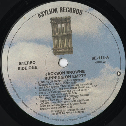 Jackson Browne - Running On Empty (6E-113) 1977 US Asylum｜中古LP