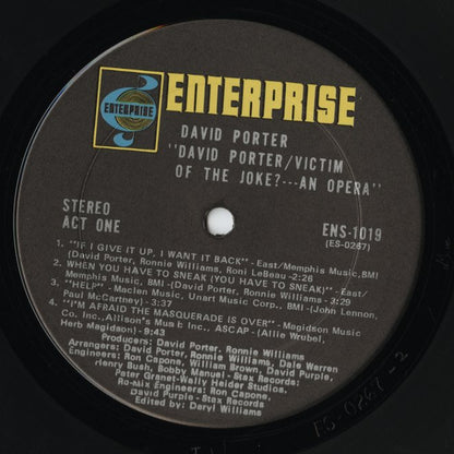 David Porter - Victim Of The Joke?....An Opera (ENS-1019) LP 1971 US Enterprise｜中古LP