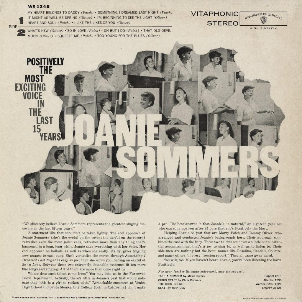 Joanie Sommers – Positively The Most (P-7708) LP 1984 JPN Warner Bros.｜中古LP