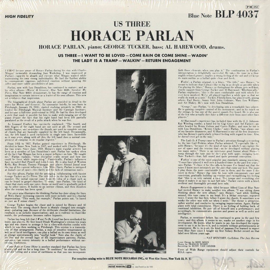 Horace Parlan / ホレス・パーラン / Us Three (BLP 4037)