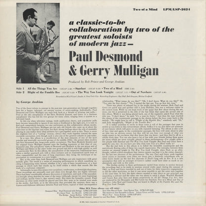 Paul Desmond - Gerry Mulligan / ポール・デズモンド / Two Of A Mind (LSP-2569)