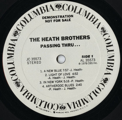 Heath Brothers - Passing Thru (JC 35573) LP 1978 US Columbia｜中古LP