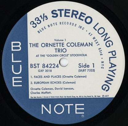 Ornette Coleman - At The Golden Circle Stockholm Volume One (GXF 3018) 1977 JPN Blue Note｜中古LP