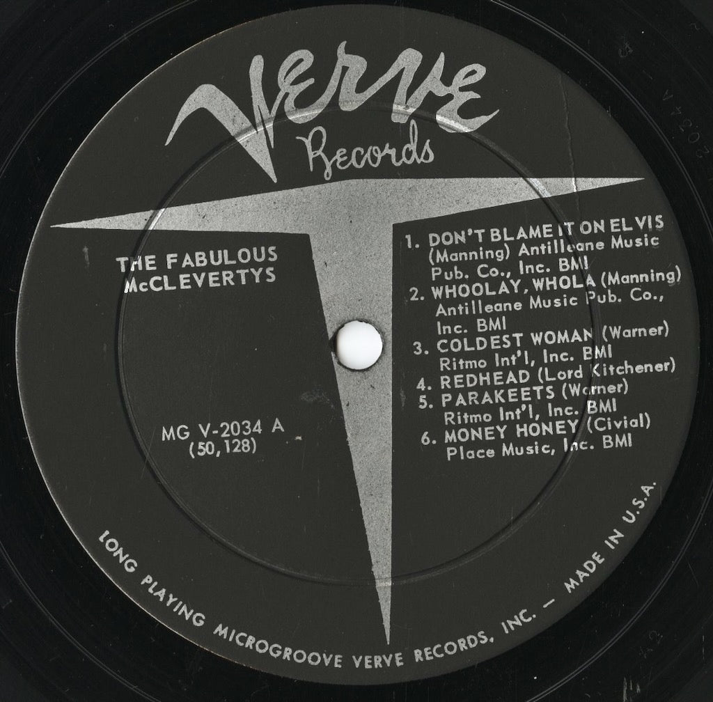 The Fabulous McClevertys - The Fabulous McClevertys (MG V-2034) LP 1957 US Verve｜中古LP