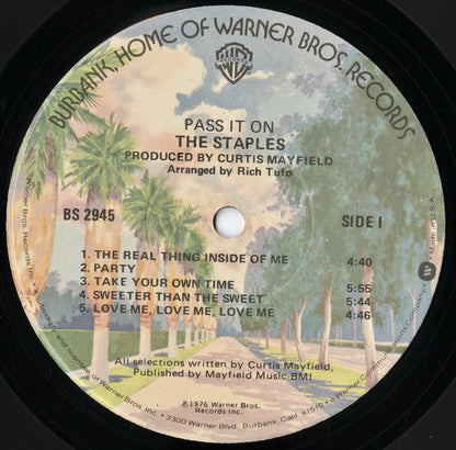 The Staples - Pass It On (BS 2945) LP 1976 US Warner Bros.｜中古LP