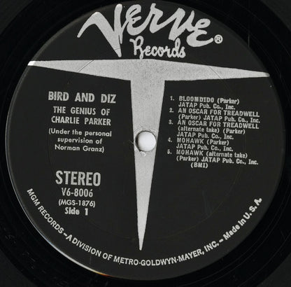 Charlie Parker / チャーリー・パーカー / Bird And Diz (V6-8006)