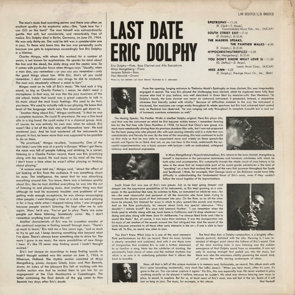Eric Dolphy - Last Date (LS-86013) LP 1973 US Limelight