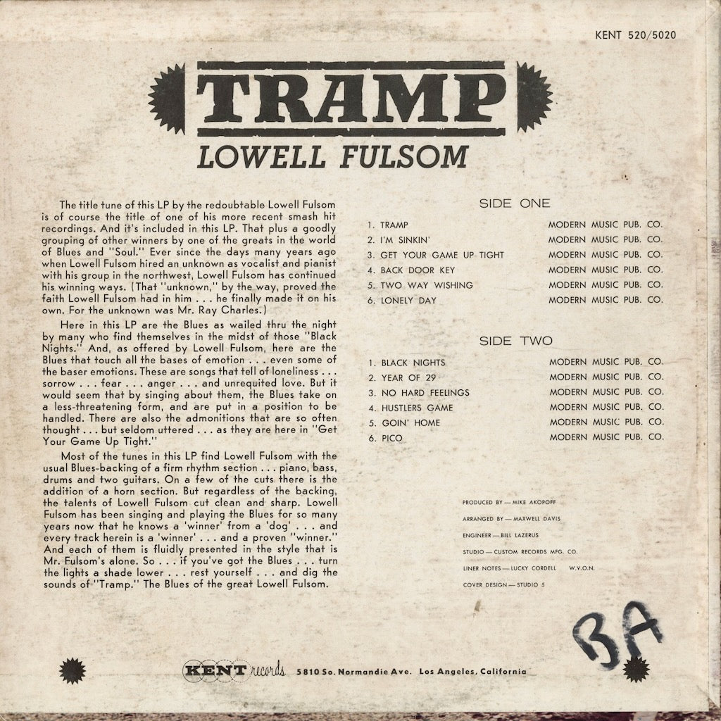 Lowell Fulsom – Tramp (KST 520) 1967 US Kent | 中古LP