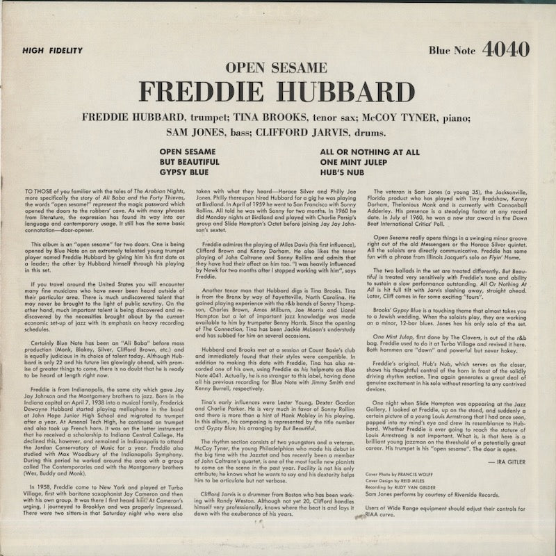 Freddie Hubbard / フレディ・ハバード / Open Sesame (BLP 4040)