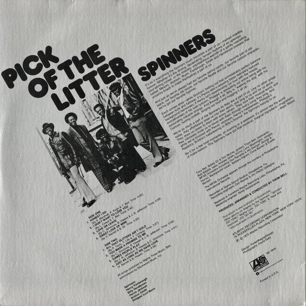 Spinners - Pick Of The Litter (SD 18141) 1975 US Atlantic｜中古LP