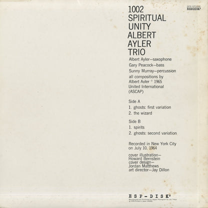 Albert Ayler / アルバート・アイラー / Spiritual Unity (SFX-10712(M))