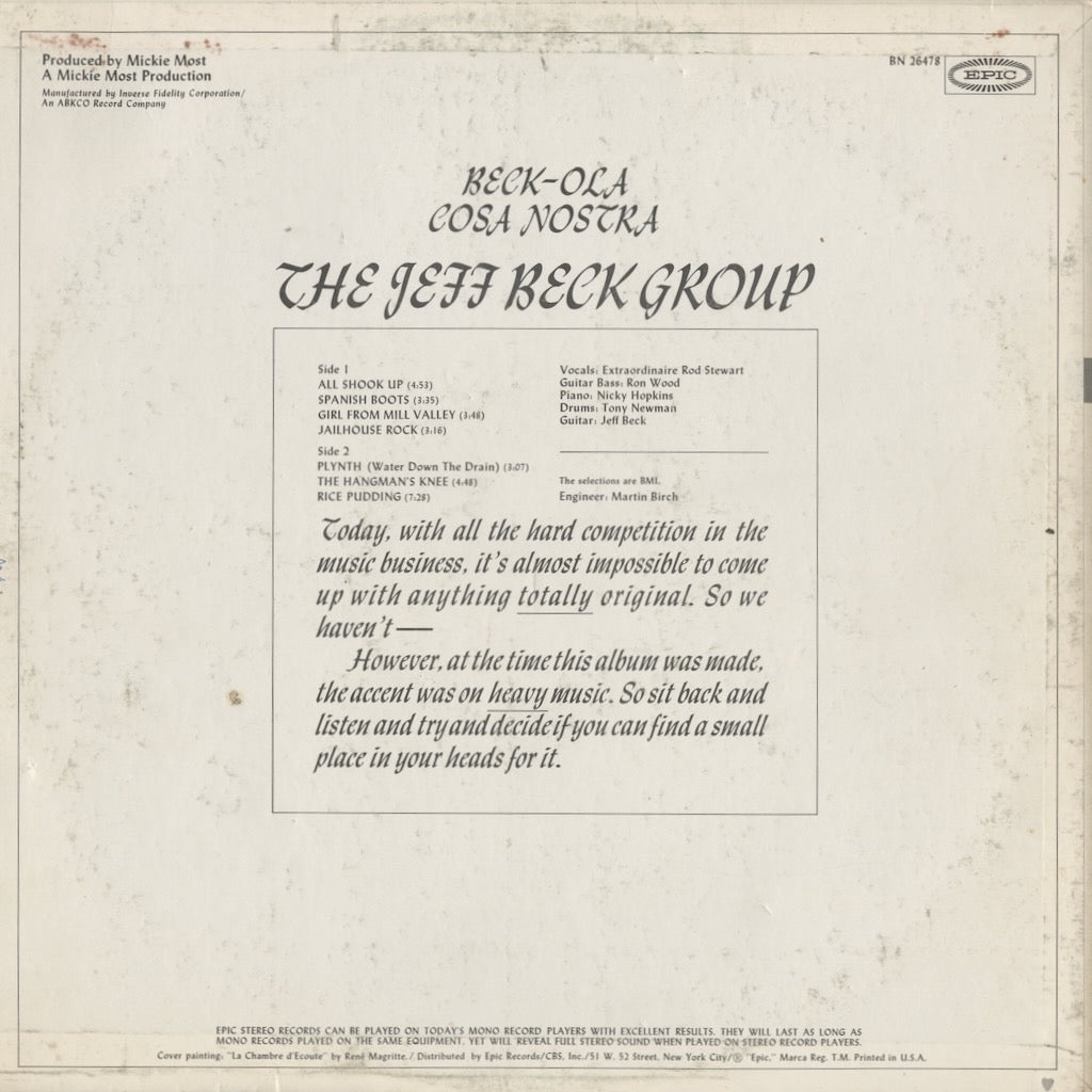 Jeff Beck / ジェフ・ベック / Beck-Ola (BN 26478)