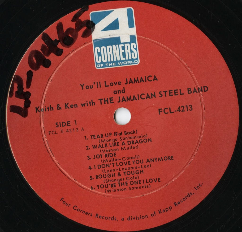 Keith & Ken With The Jamaican Steel Band - You'll Love Jamaica (FCL-4213) LP 1964 US 4 Corners Of The World｜中古LP
