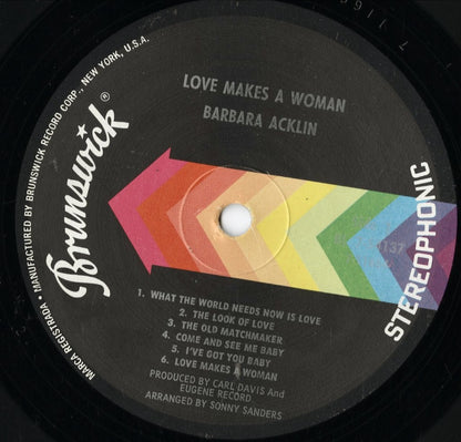 Barbara Acklin - Love Makes A Woman (BL 754137) LP 1968 US Brunswick｜中古LP