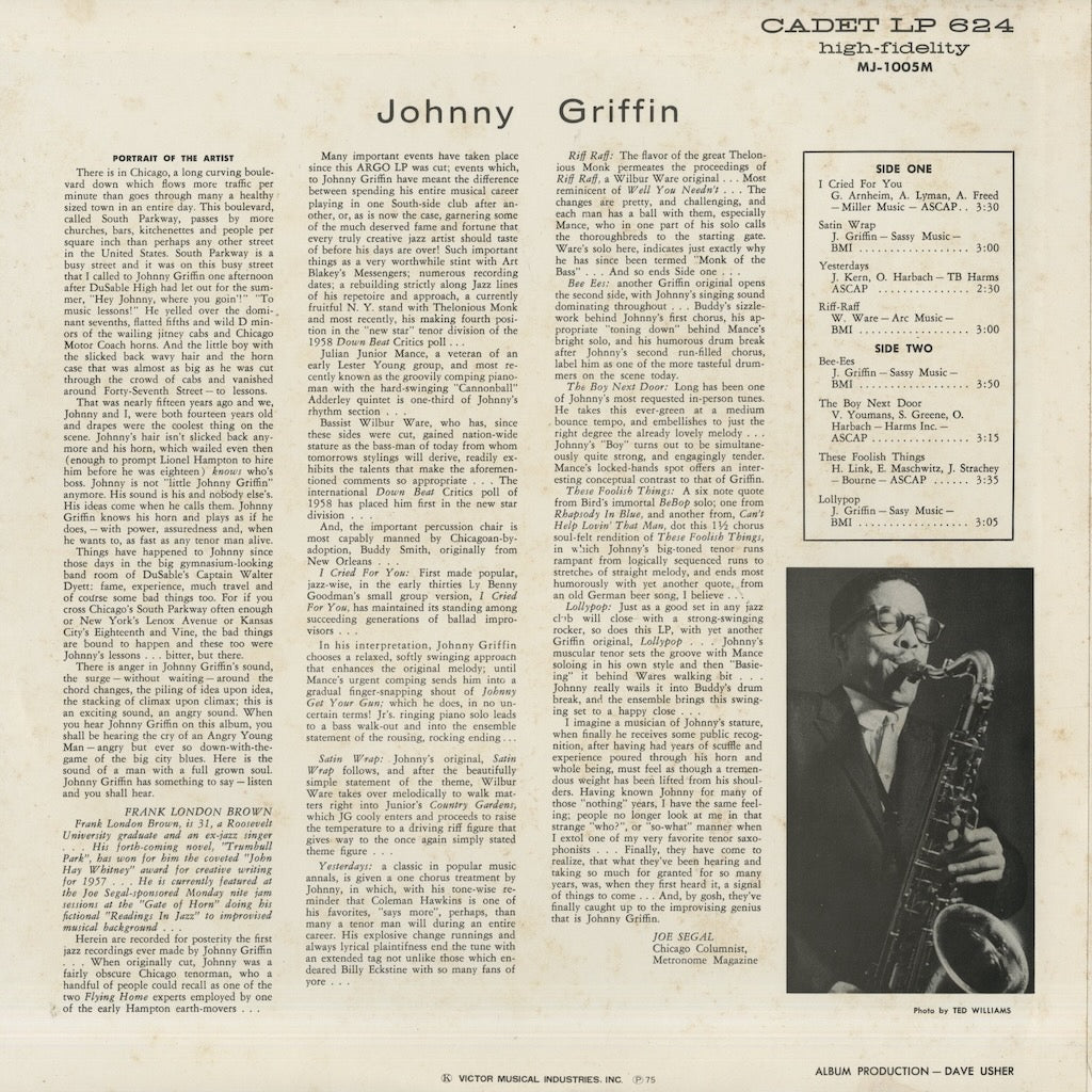 Johnny Griffin / ジョニー・グリフィン / Johnny Grifin (1958) (MJ-1005M)