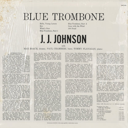 J.J. Johnson - Blue Trombone (20AP 1469) 1979 JPN CBS/Sony｜中古LP