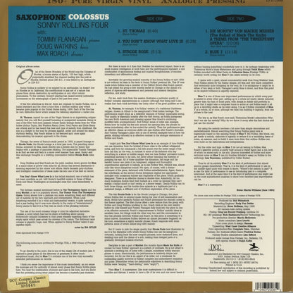 Sonny Rollins / ソニー・ロリンズ / Saxophone Colossus (LPZ-2008) 1995 JPN DCC Pressing