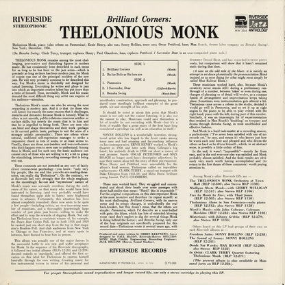 Thelonious Monk - Brilliant Corners (MV 2044) 1976 JPN Riverside / Polydor｜中古LP