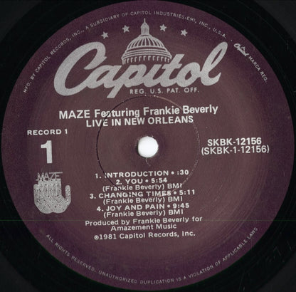 Maze - Live In New Orleans (SKBK-12156) 1981 US Capitol｜中古LP
