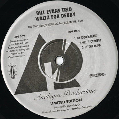 Bill Evans / ビル・エヴァンス / Waltz For Debby (APJ 009) 1992 US Analog Productions