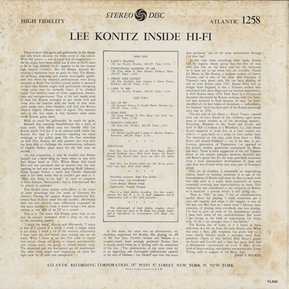 Lee Konitz - Inside Hi-Fi (P-4507A) 1975 JPN Atlantic｜中古LP