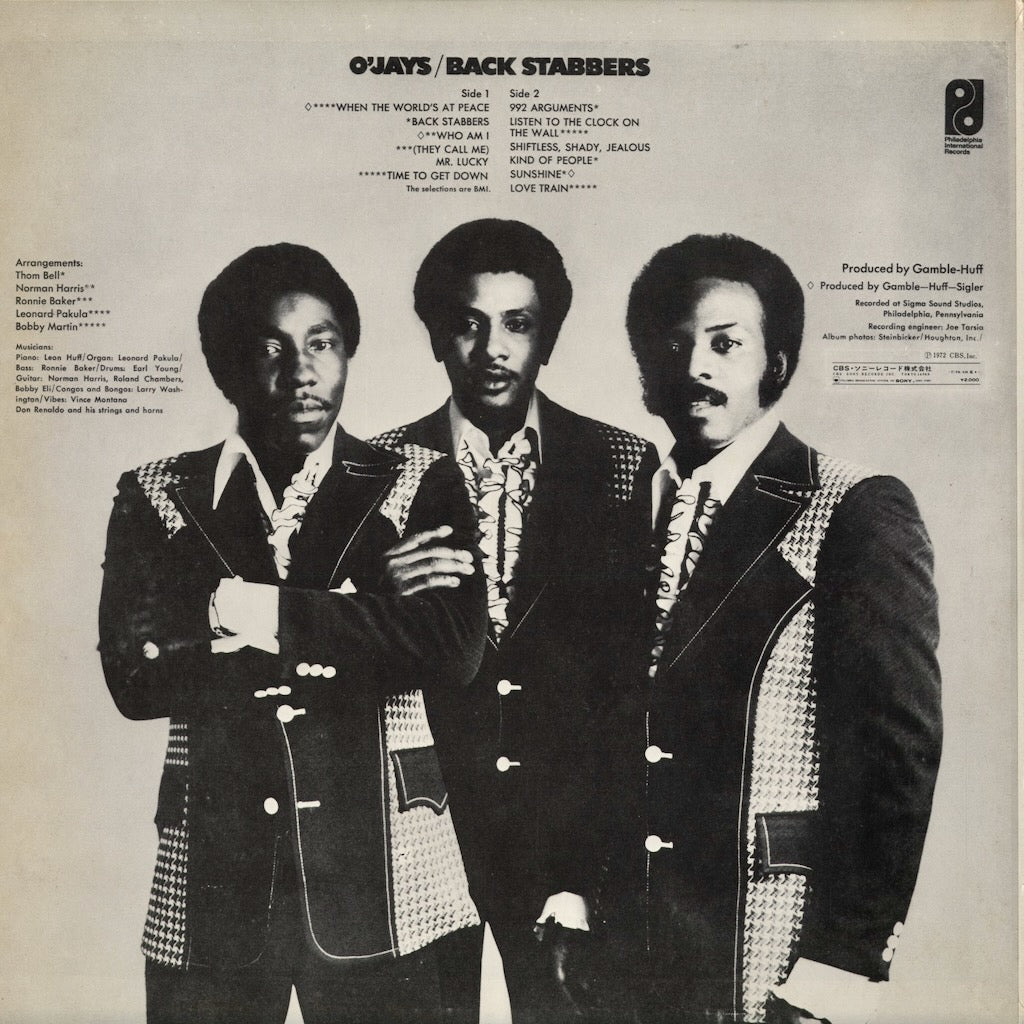 The O'Jays - Back Stabbers (ECPL-63) 1973 JPN Epic/P.I.R.｜中古LP
