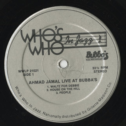 Ahmad Jamal / アーマッド・ジャマル / Live At Bubbas (WWLP 21021)