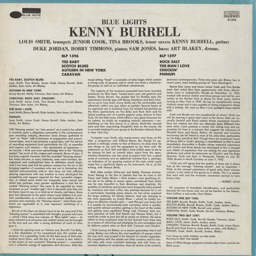 Kenny Burrell – Blue Lights Volume 1 (BST 81596) LP US Blue Note – Liberty｜中古LP