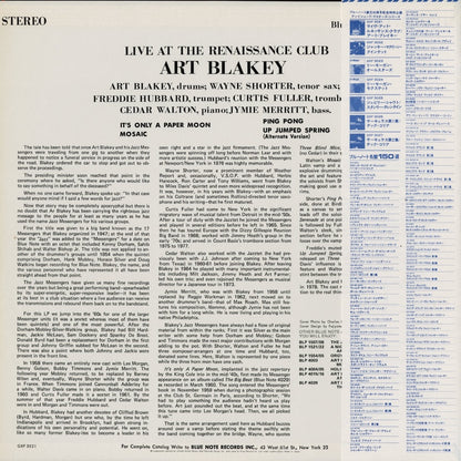 Art Blakey - Live At The Renaissance Club (GXF-3021) 1978 JPN Blue Note｜中古LP