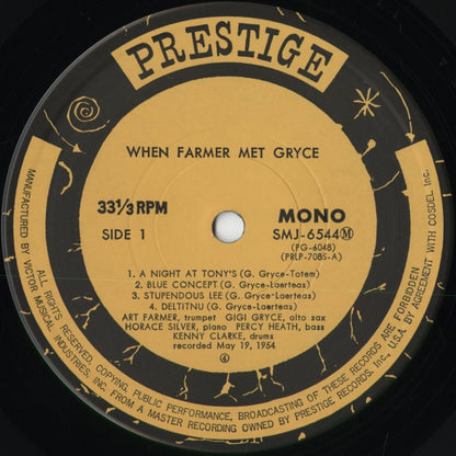 Art Farmer - When Farmer Met Gryce (SMJ-6544(M)) 1977 JPN Prestige - Victor｜中古LP