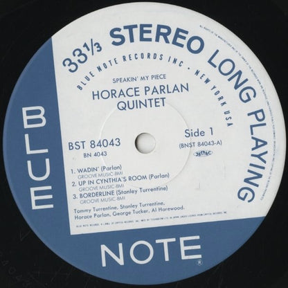Horace Parlan / ホレス・パーラン / Speakin' My Piece (BN 4043)