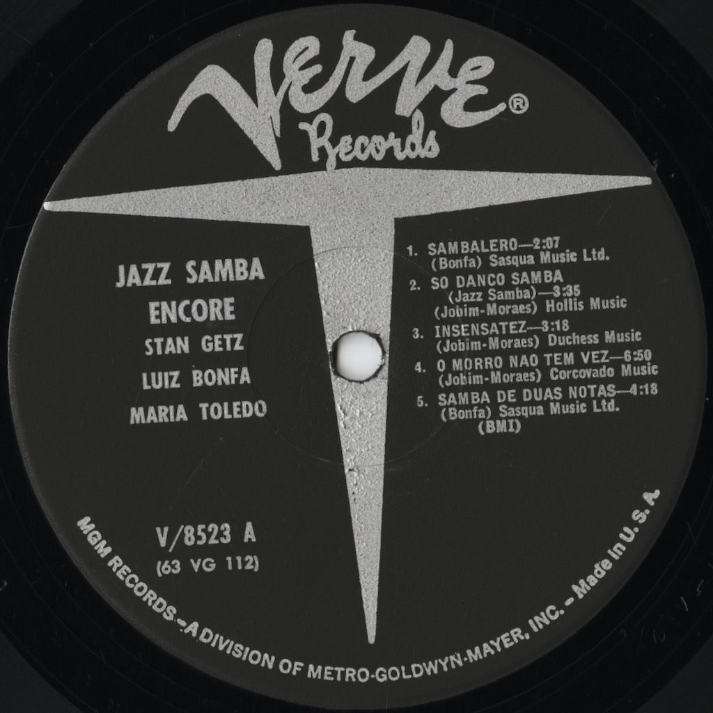 Stan Getz / Luiz Bonfa - Jazz Samba Encore! -MONO (V-8523) 1963 US Verve | 中古LP