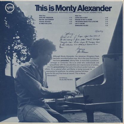 Monty Alexander / モンティー・アレキサンダー / This Is Monty Alexander (V6-8790)