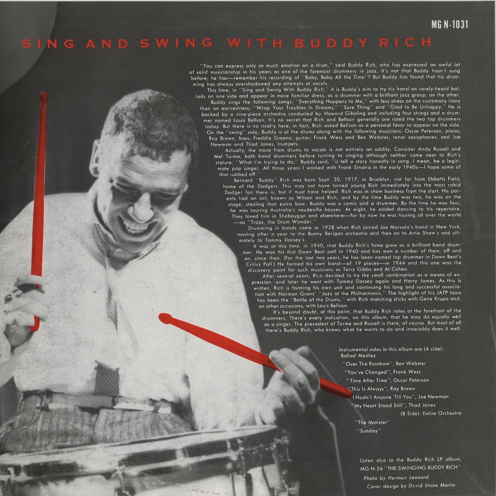 Buddy Rich - Sing And Swing With Buddy Rich (POJJ-1585) LP 1994 JPN Verve｜中古LP