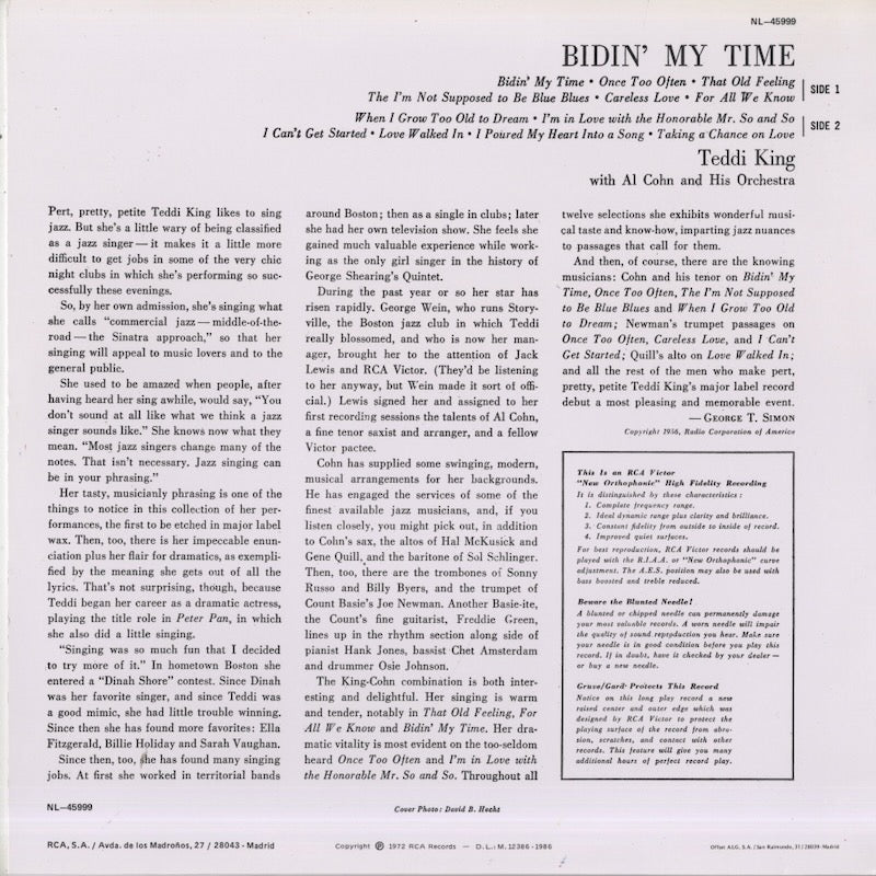 Teddi King / テディ・キング / All The Kings' Songs (NL-45999)