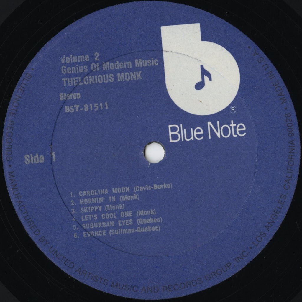 Thelonious Monk - Genius Of Modern Music Volume 2 (BST 81511) LP 1976 US Blue Note - United Artists｜中古LP
