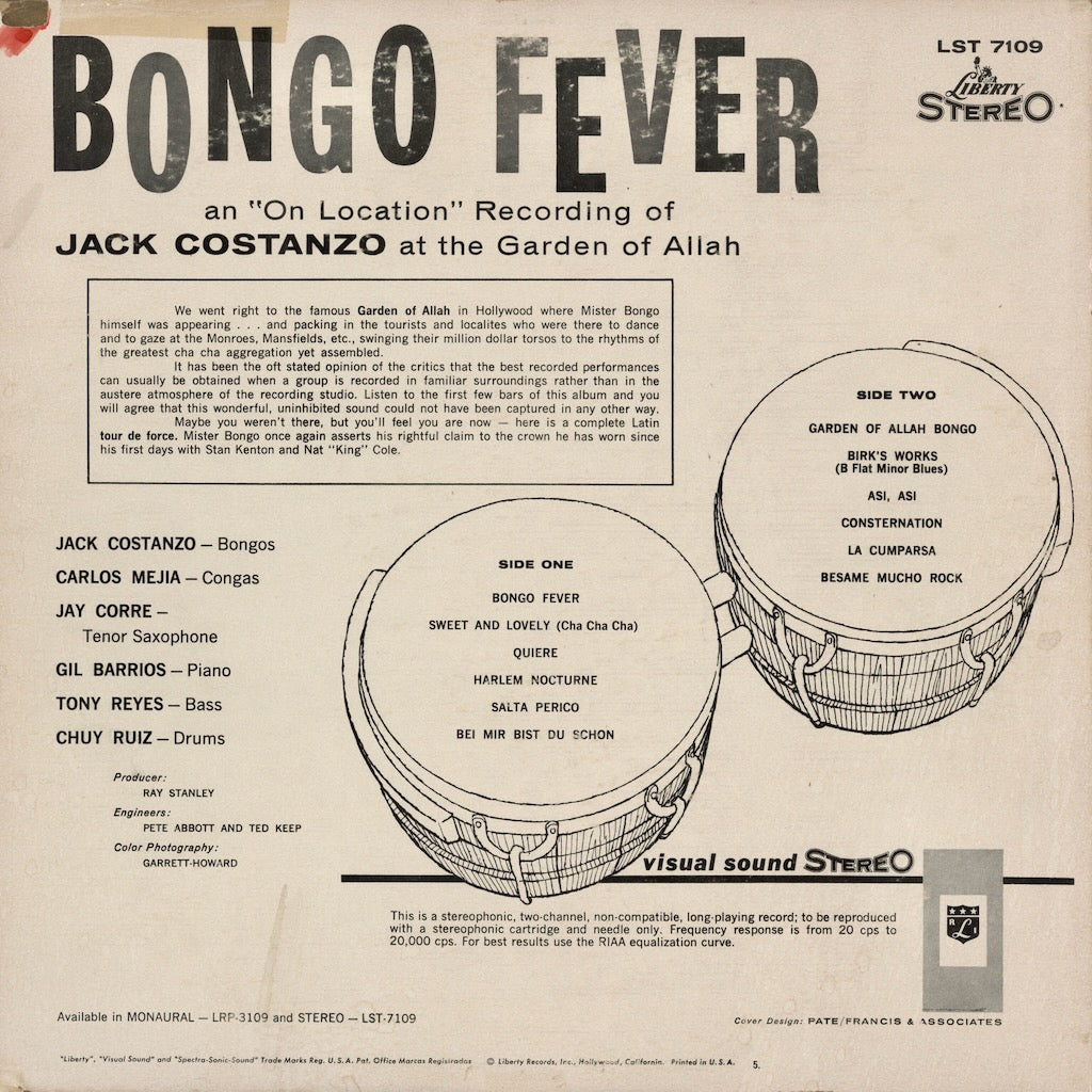 Jack Costanzo - Bongo Fever (LST 7109) 1960's US Liberty｜中古LP