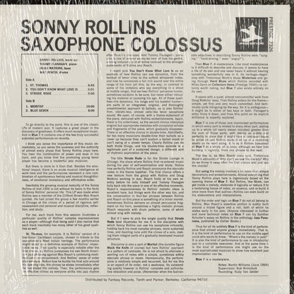 Sonny Rollins – Saxophone Colossus (PRT-7326) LP 1972 US Prestige リイシュー盤