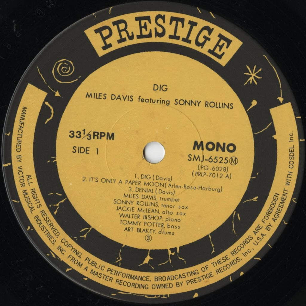 Miles Davis - Dig (SMJ-6525(M)) Prestige
label